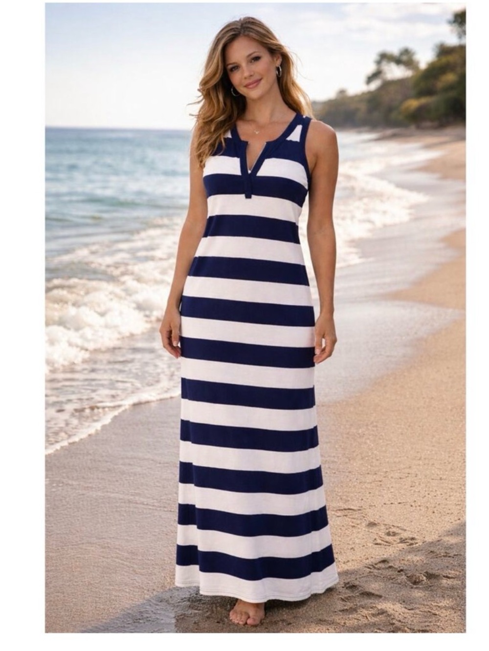 GAP Navy and White Striped Tank Dress